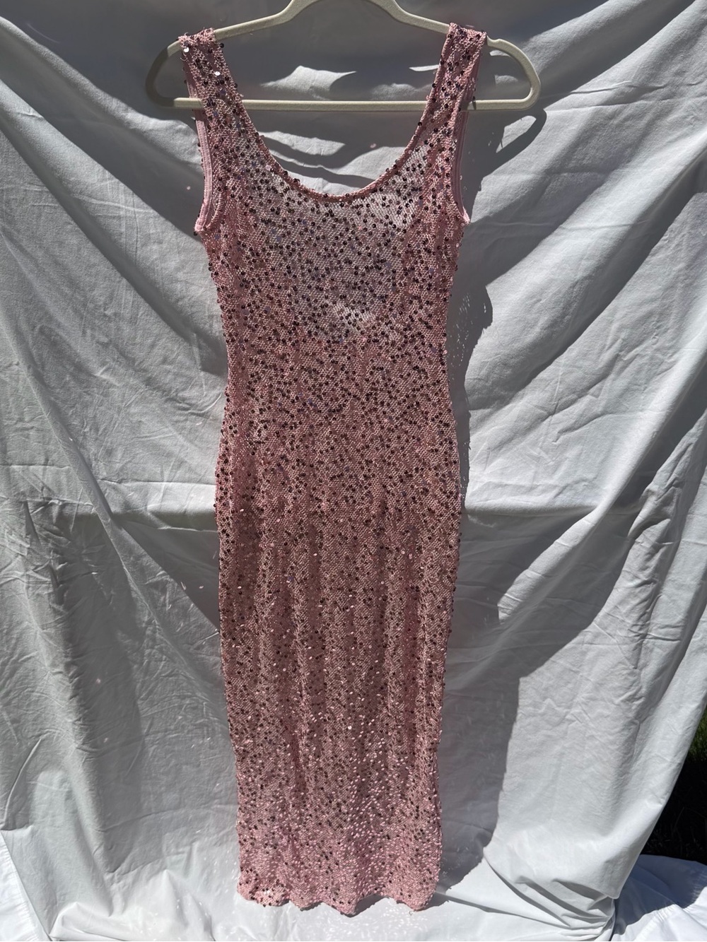 Peppermayo Pink Sweet Essence Sequin Maxi Dress XS-S